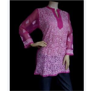 NWT Indian embroidered top Kurta Sz 40 equivalent to small/ medium tunic